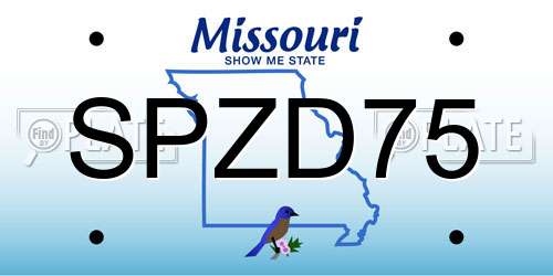 SPZD75 Missouri License Plate