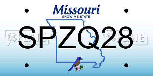SPZQ28 Missouri License Plate