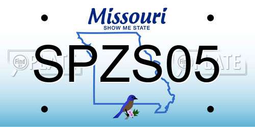 SPZS05 Missouri License Plate