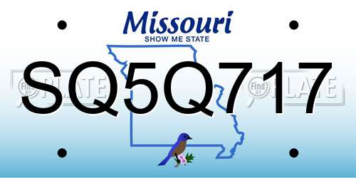 SQ5Q717 Missouri License Plate