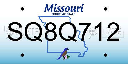 SQ8Q712 Missouri License Plate