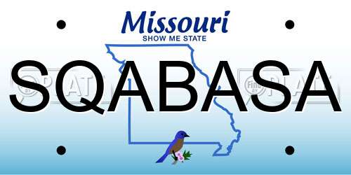 SQABASA Missouri License Plate