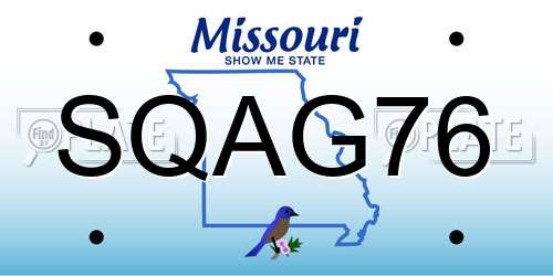 SQAG76 Missouri License Plate