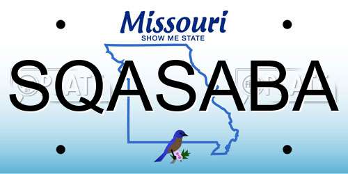 SQASABA Missouri License Plate