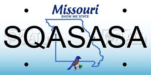 SQASASA Missouri License Plate