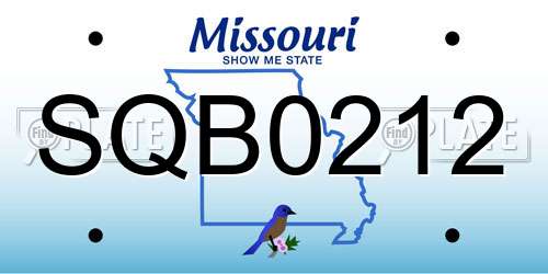 SQB0212 Missouri License Plate