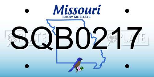 SQB0217 Missouri License Plate