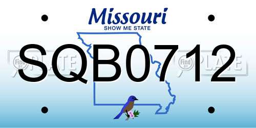 SQB0712 Missouri License Plate