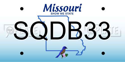 SQDB33 Missouri License Plate