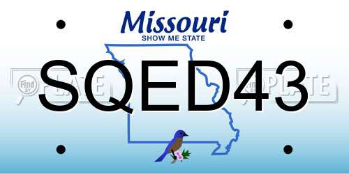 SQED43 Missouri License Plate