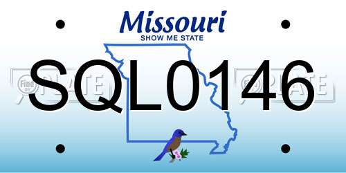 SQL0146 Missouri License Plate