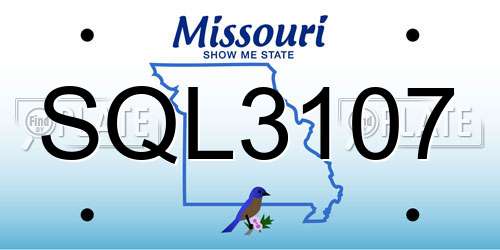 SQL3107 Missouri License Plate