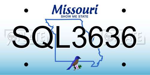 SQL3636 Missouri License Plate