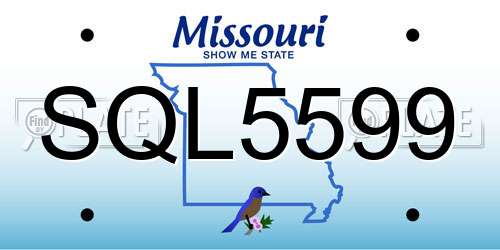 SQL5599 Missouri License Plate