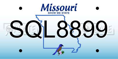 SQL8899 Missouri License Plate