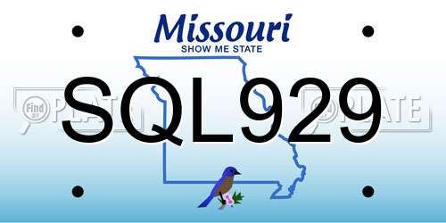 SQL929 Missouri License Plate