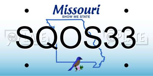 SQOS33 Missouri License Plate