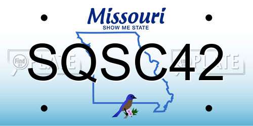 SQSC42 Missouri License Plate