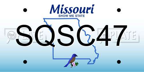 SQSC47 Missouri License Plate