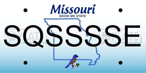 SQSSSSE Missouri License Plate