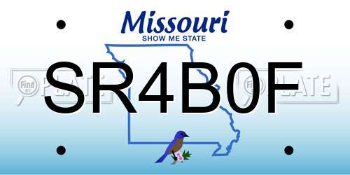 SR4B0F Missouri License Plate