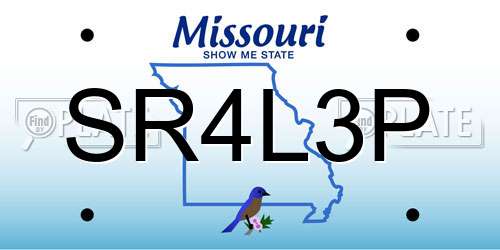 SR4L3P Missouri License Plate