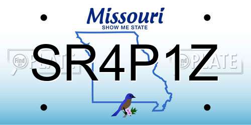 SR4P1Z Missouri License Plate