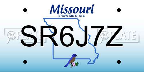 SR6J7Z Missouri License Plate