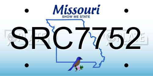 SRC7752 Missouri License Plate