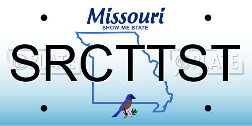 SRCTTST Missouri License Plate
