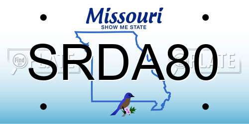 SRDA80 Missouri License Plate