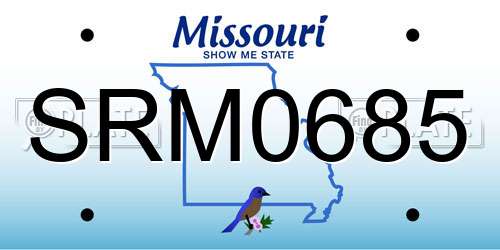 SRM0685 Missouri License Plate