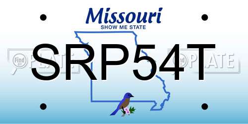 SRP54T Missouri License Plate