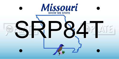 SRP84T Missouri License Plate