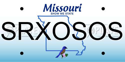 SRXOSOS Missouri License Plate