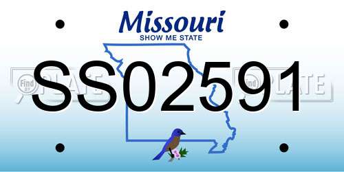 SS02591 Missouri License Plate