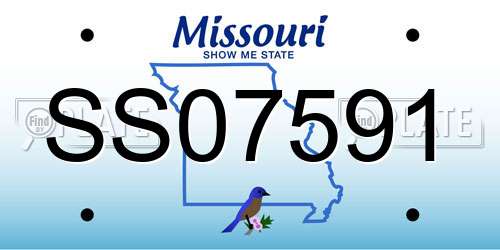 SS07591 Missouri License Plate