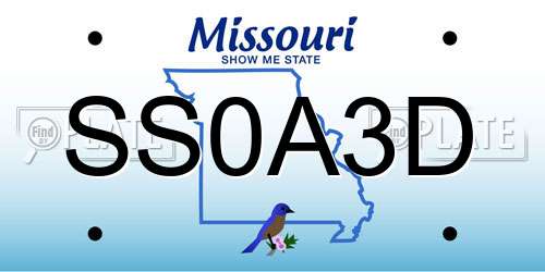 SS0A3D Missouri License Plate
