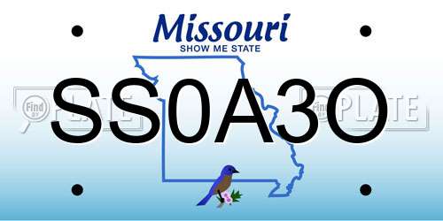 SS0A3O Missouri License Plate