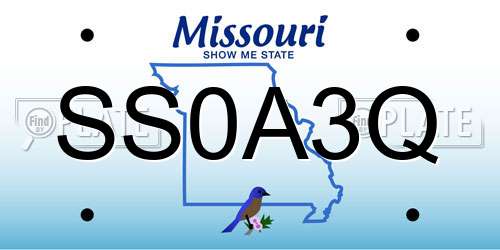 SS0A3Q Missouri License Plate