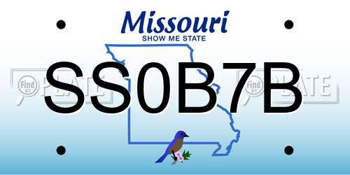 SS0B7B Missouri License Plate