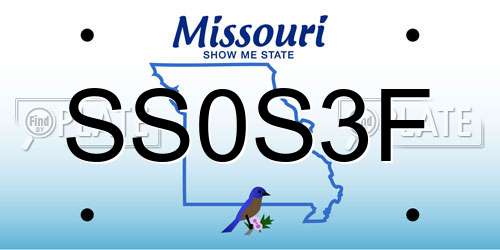 SS0S3F Missouri License Plate
