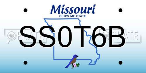 SS0T6B Missouri License Plate