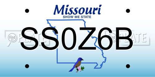 SS0Z6B Missouri License Plate