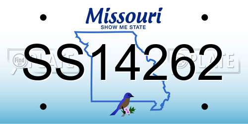 SS14262 Missouri License Plate