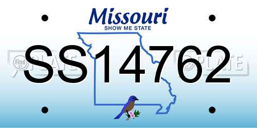 SS14762 Missouri License Plate