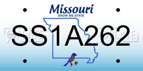 SS1A262 Missouri License Plate