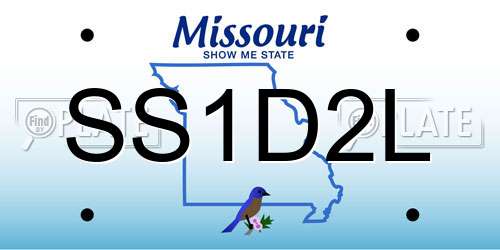 SS1D2L Missouri License Plate