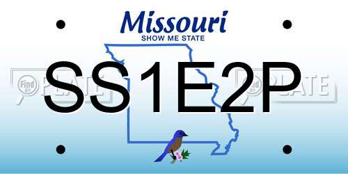 SS1E2P Missouri License Plate