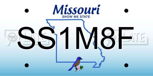 SS1M8F Missouri License Plate